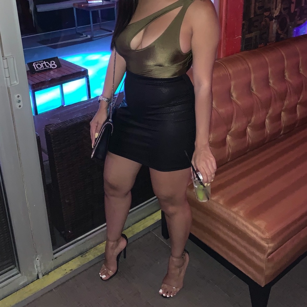 Black leather skirt